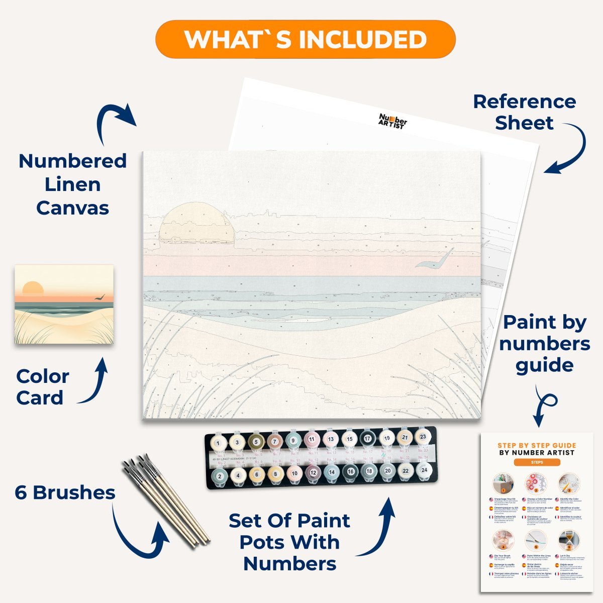 Sandy Beach - Number Artist Diamond Painting Kits