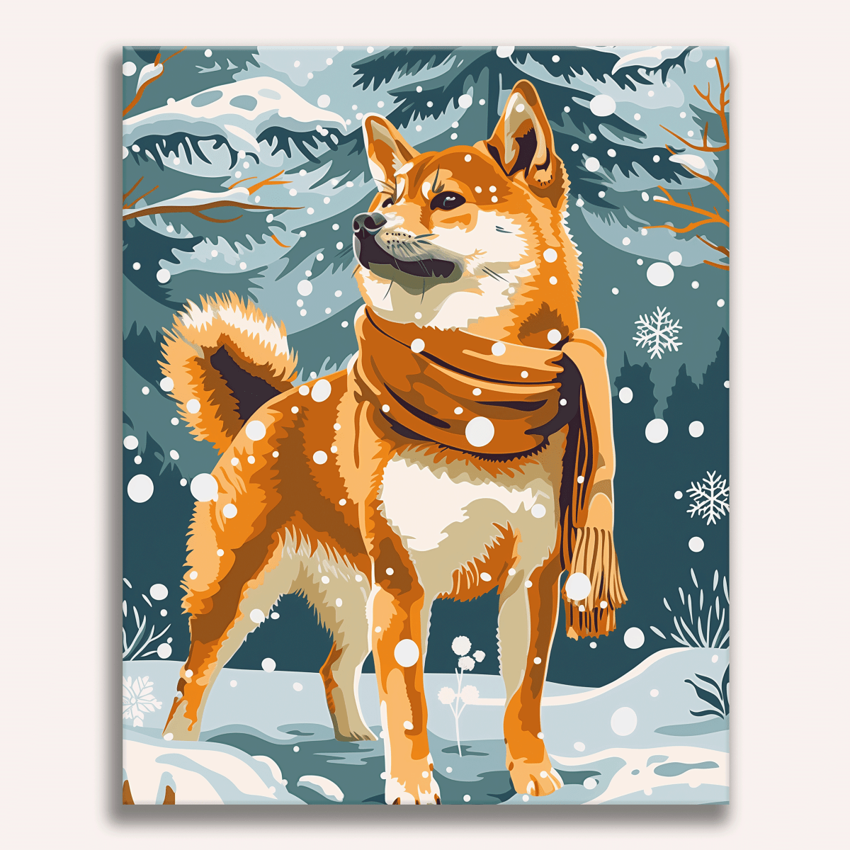 Scarf Shiba - Number Artist Diamond Painting Kits