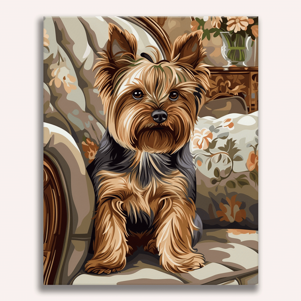 Seated Yorkie - Number Artist Diamond Painting Kits