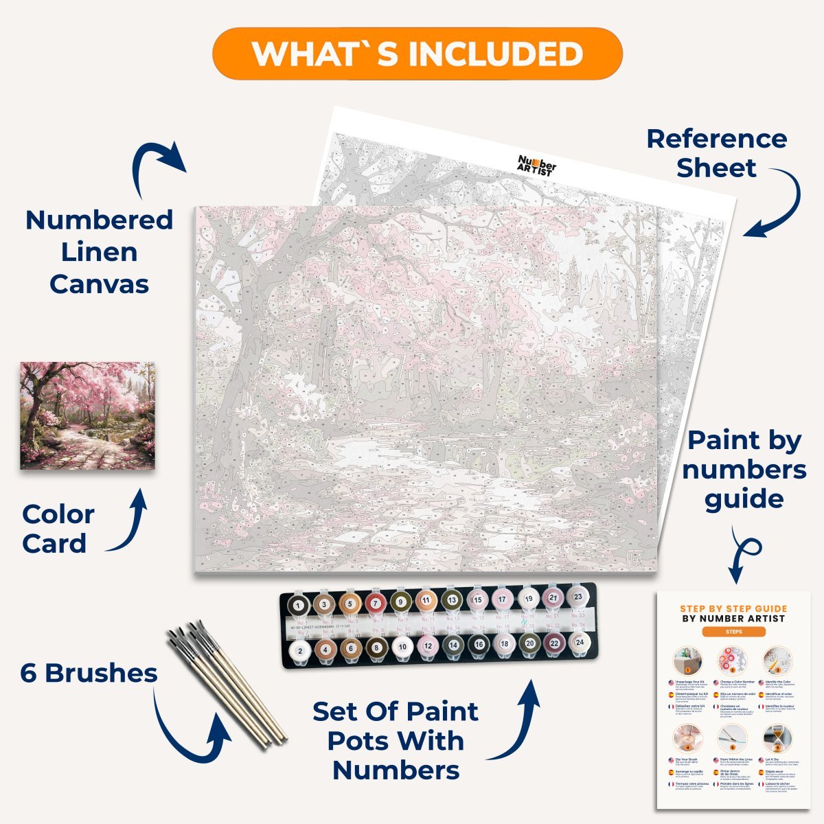 Serene Sakura Stone Path - Number Artist Diamond Painting Kits