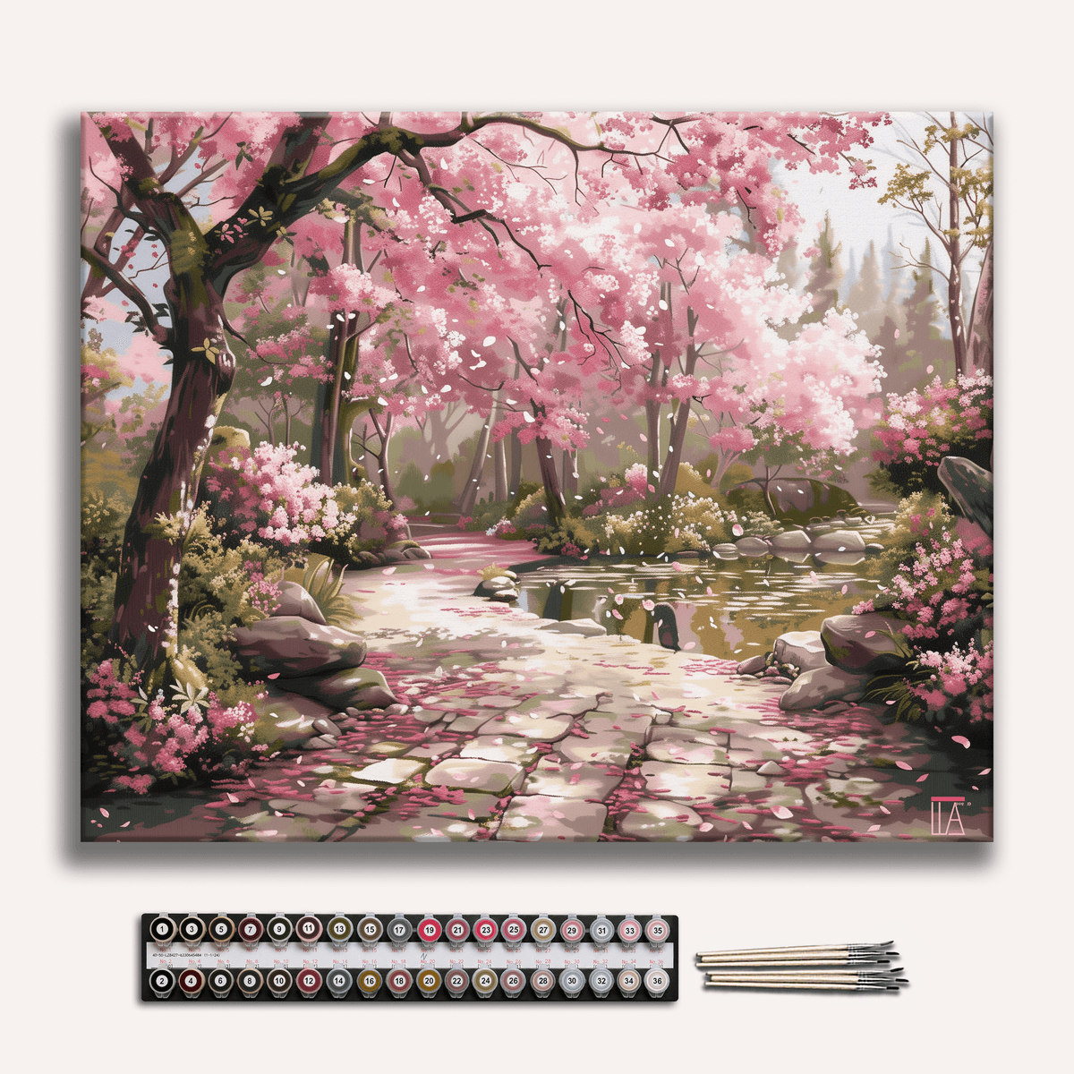 Serene Sakura Stone Path