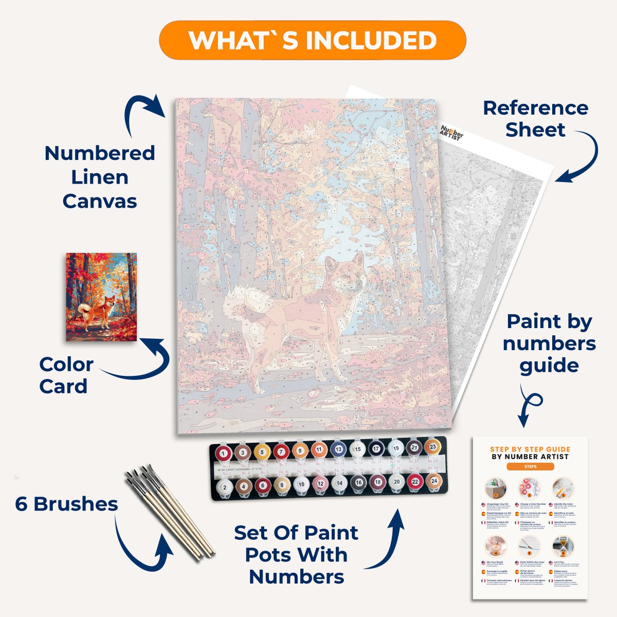 Shiba in Fall - Number Artist Paint By Numbers Kits