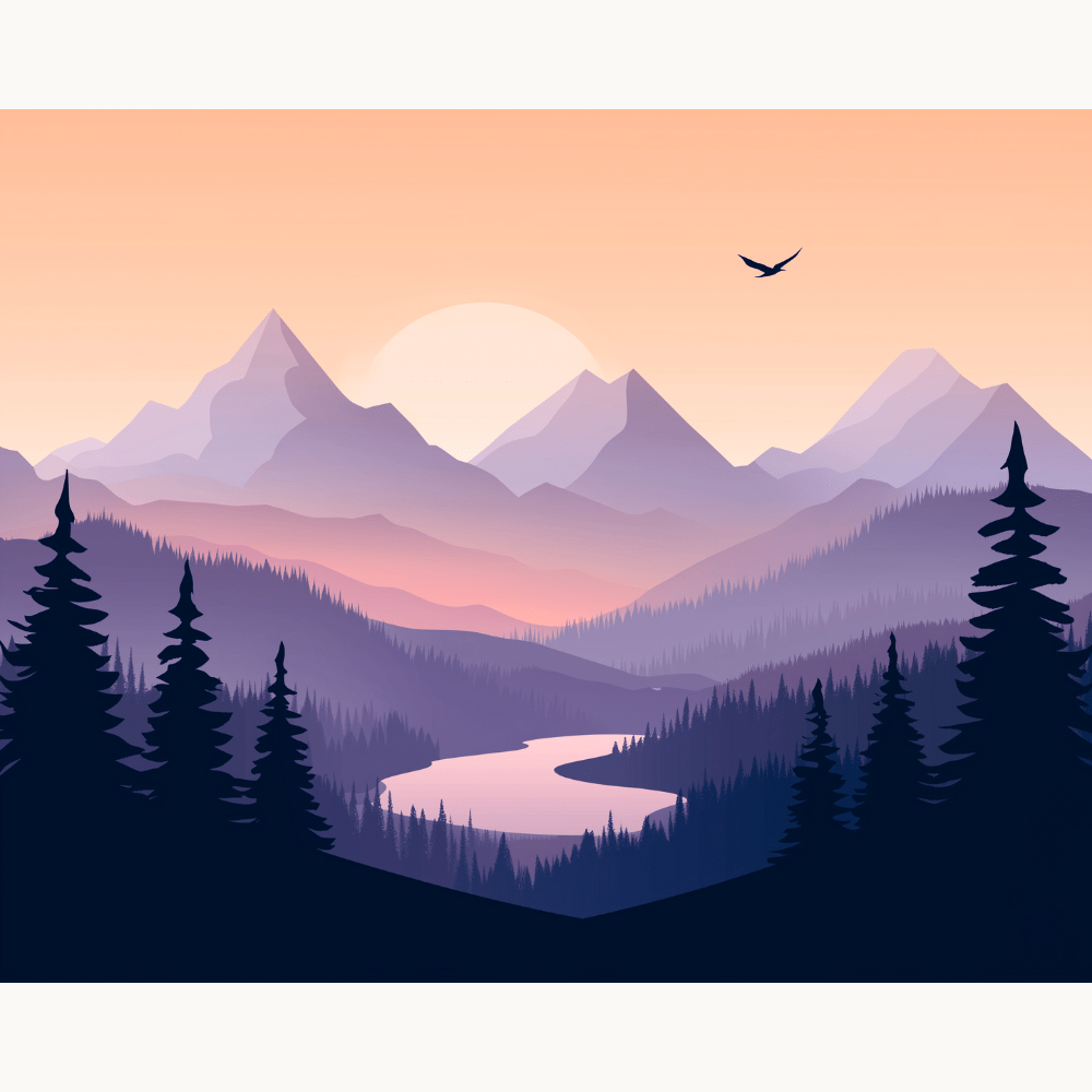 Simple Landscape - Number Artist Diamond Painting Kits