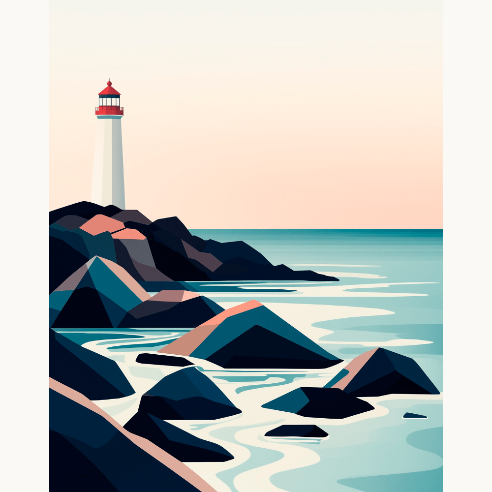 Simple Lighthouse - Number Artist Diamond Painting Kits