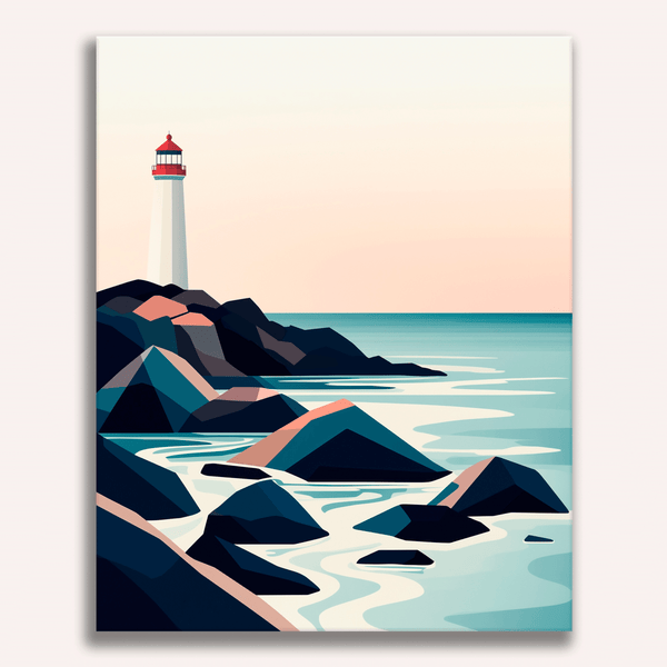 ABEUTY Malen Nach Zahlen – Leuchtturm-Motiv Auf Leinwand 40x50 Cm, DIY Ölgemälde