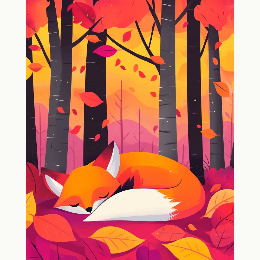 Sleeping Fox - Number Artist Diamond Painting Kits