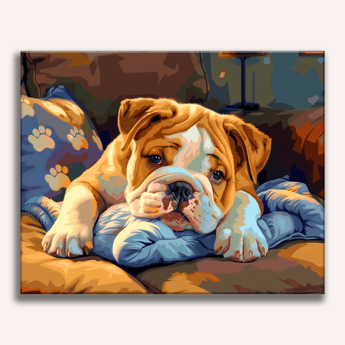 Sleepy Bulldog - Number Artist Diamond Painting Kits
