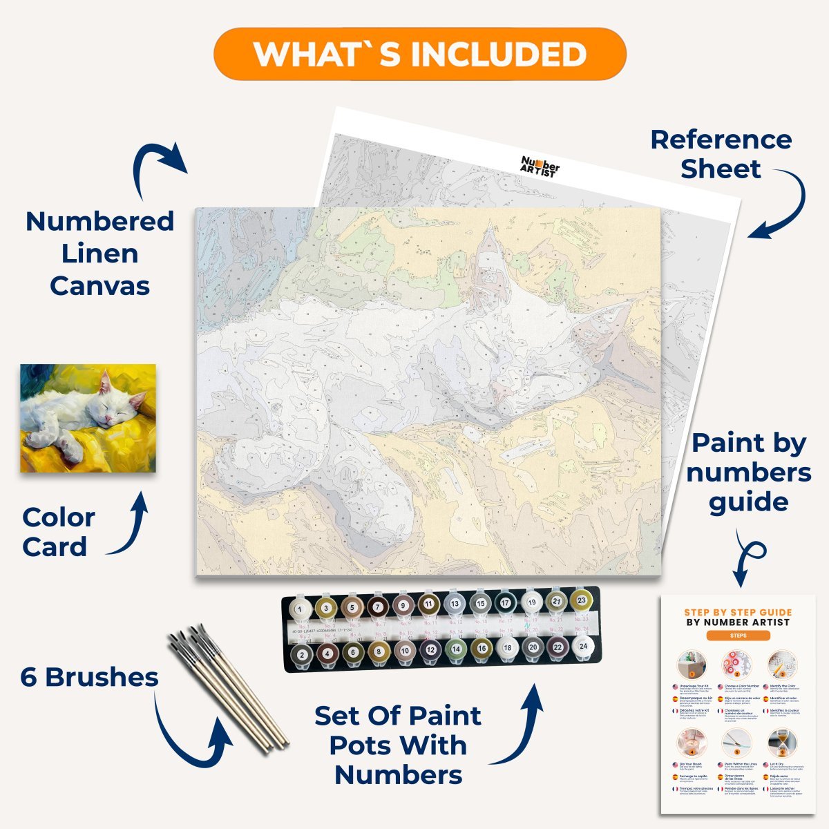 Sleepy Feline - Number Artist Diamond Painting Kits