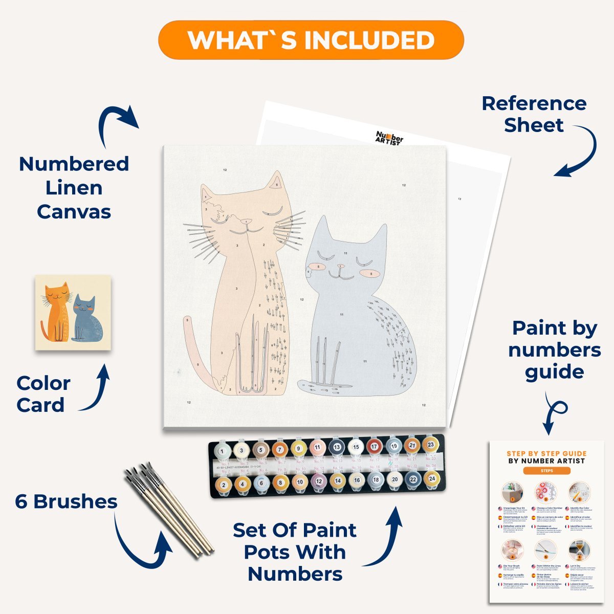 Smiling Cats - Number Artist Diamond Painting Kits