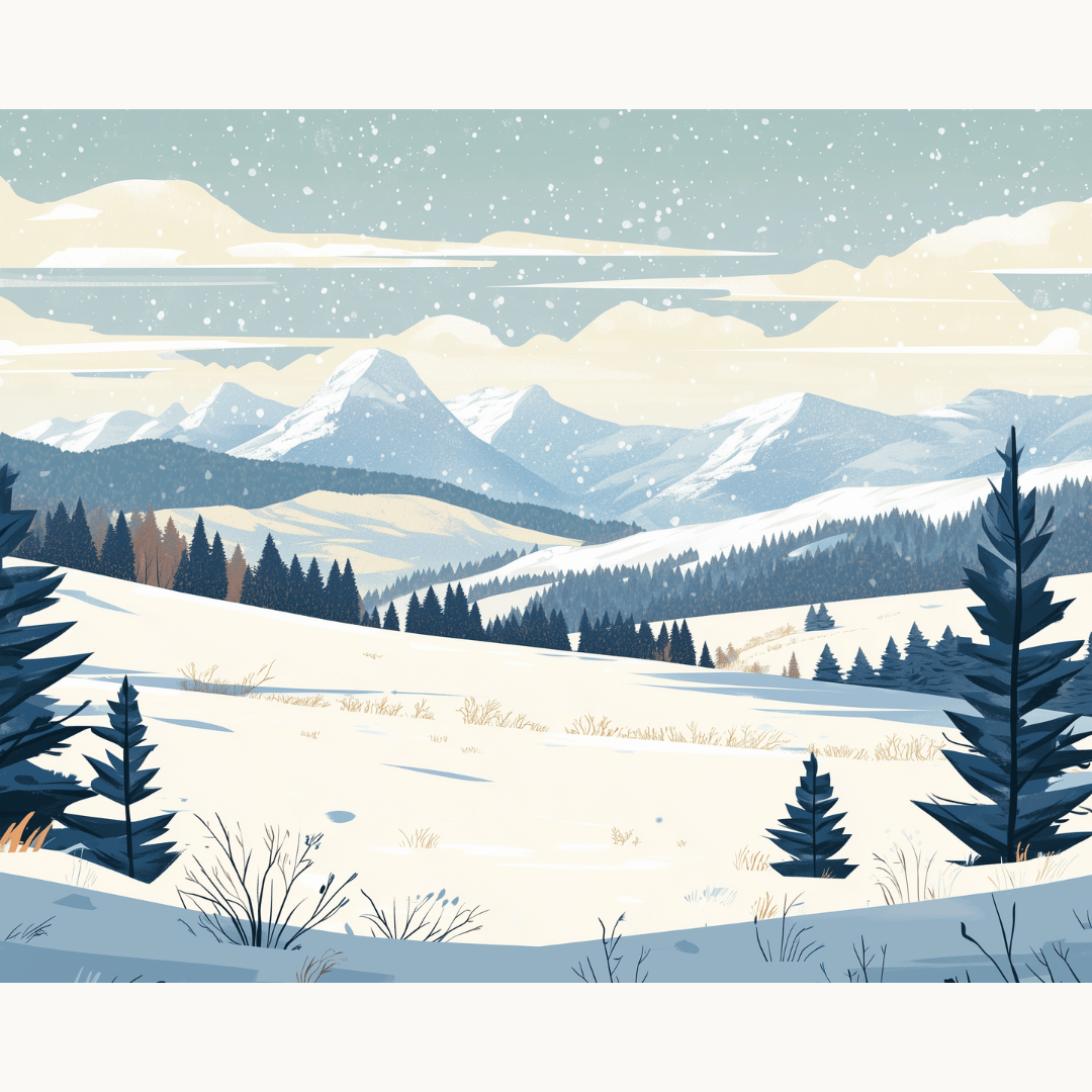 Snow Covered Meadow - Number Artist Diamond Painting Kits