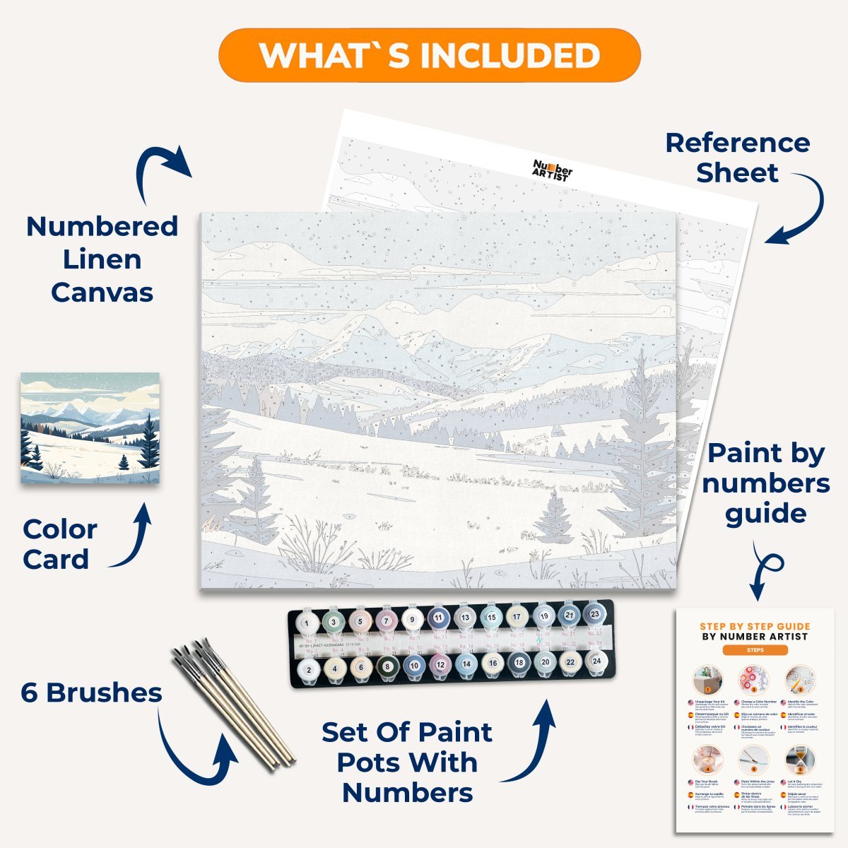 Snow Covered Meadow - Number Artist Diamond Painting Kits