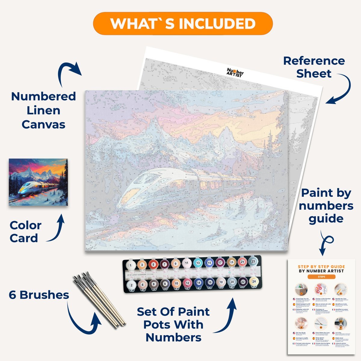 Snow Racing Train - Number Artist Diamond Painting Kits