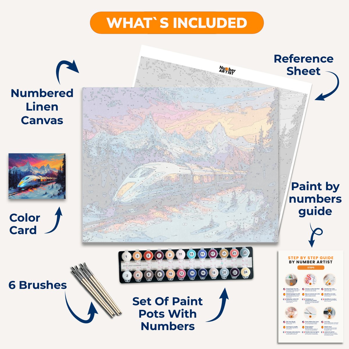 Snow Racing Train - Number Artist Paint By Numbers Kits