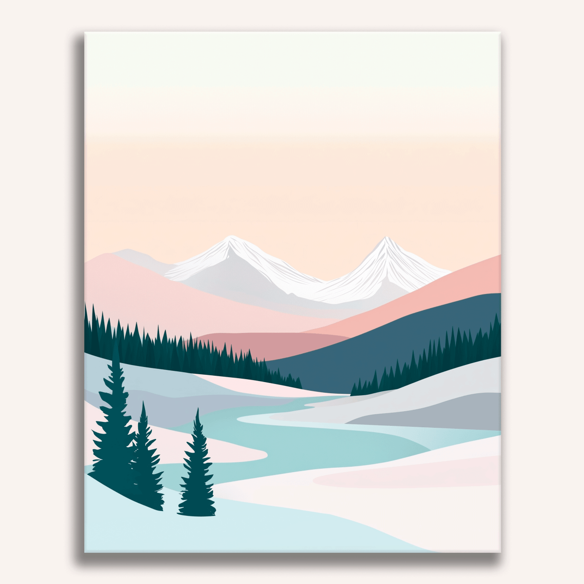 Snowy Mountains - Number Artist Diamond Painting Kits