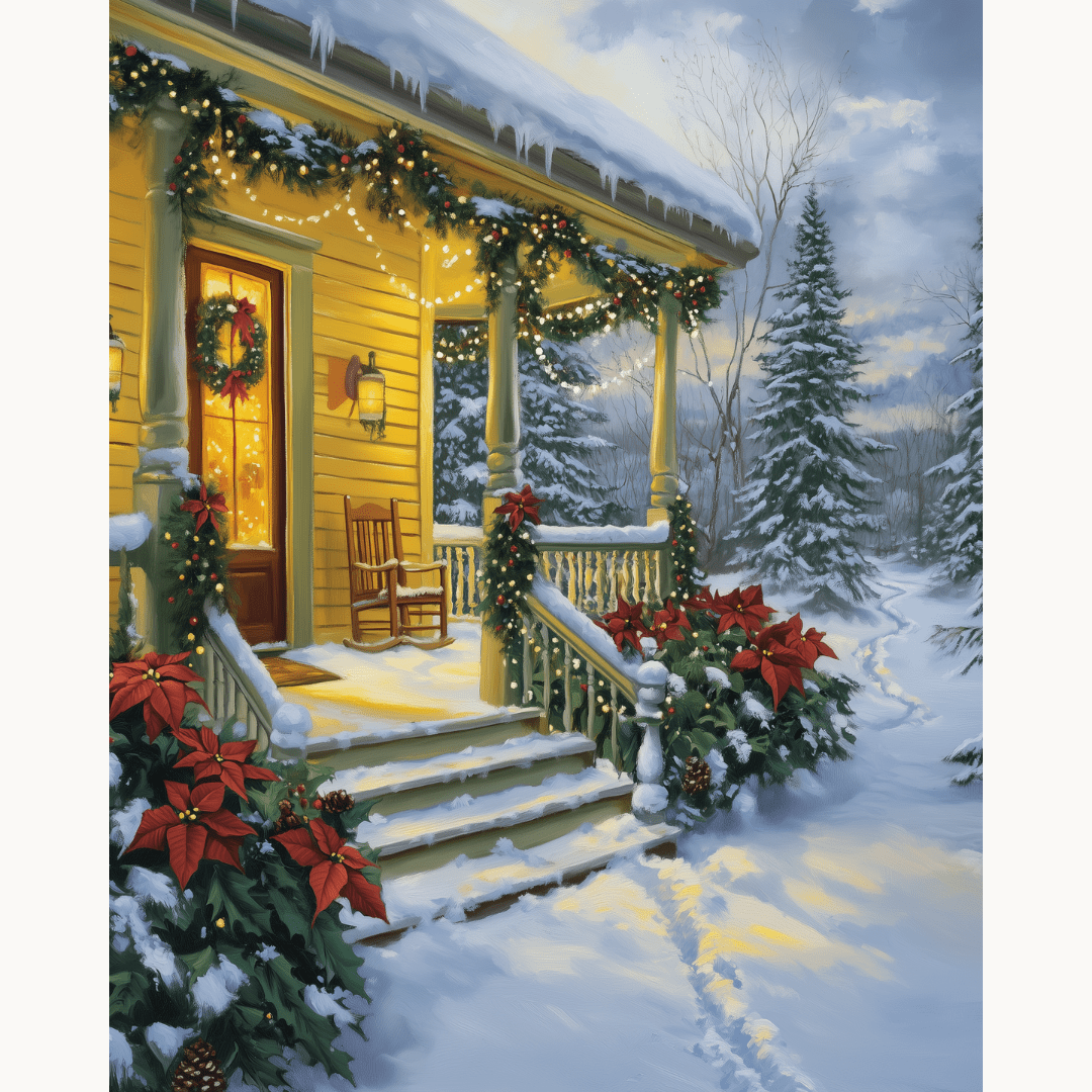 Snowy Porch - Number Artist Diamond Painting Kits