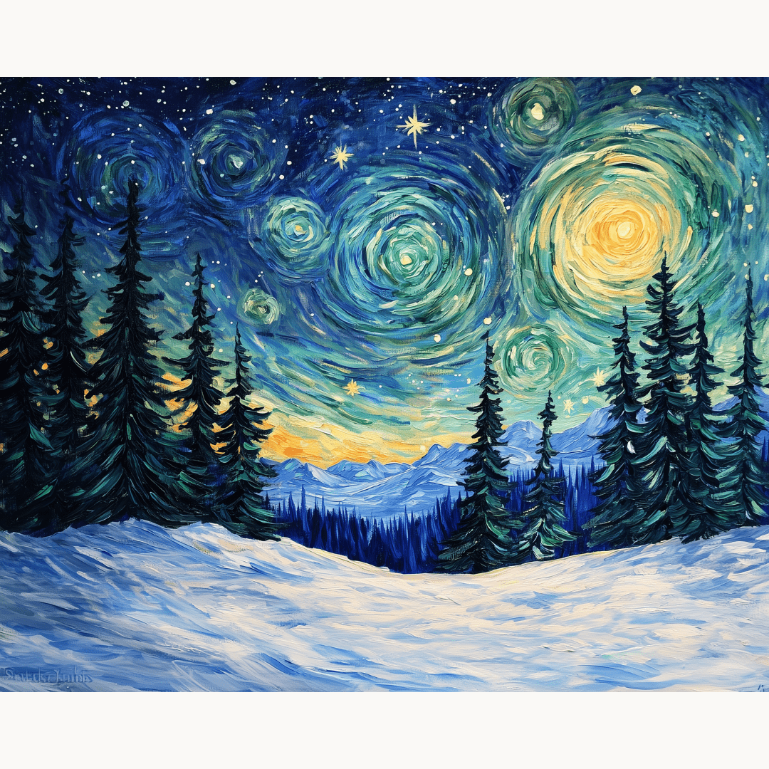Starry Night Christmas - Number Artist Diamond Painting Kits