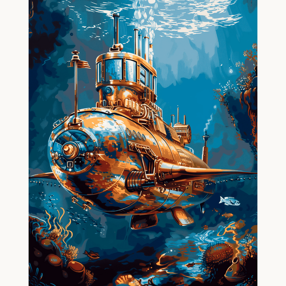 Steampunk Sub - Number Artist Diamond Painting Kits