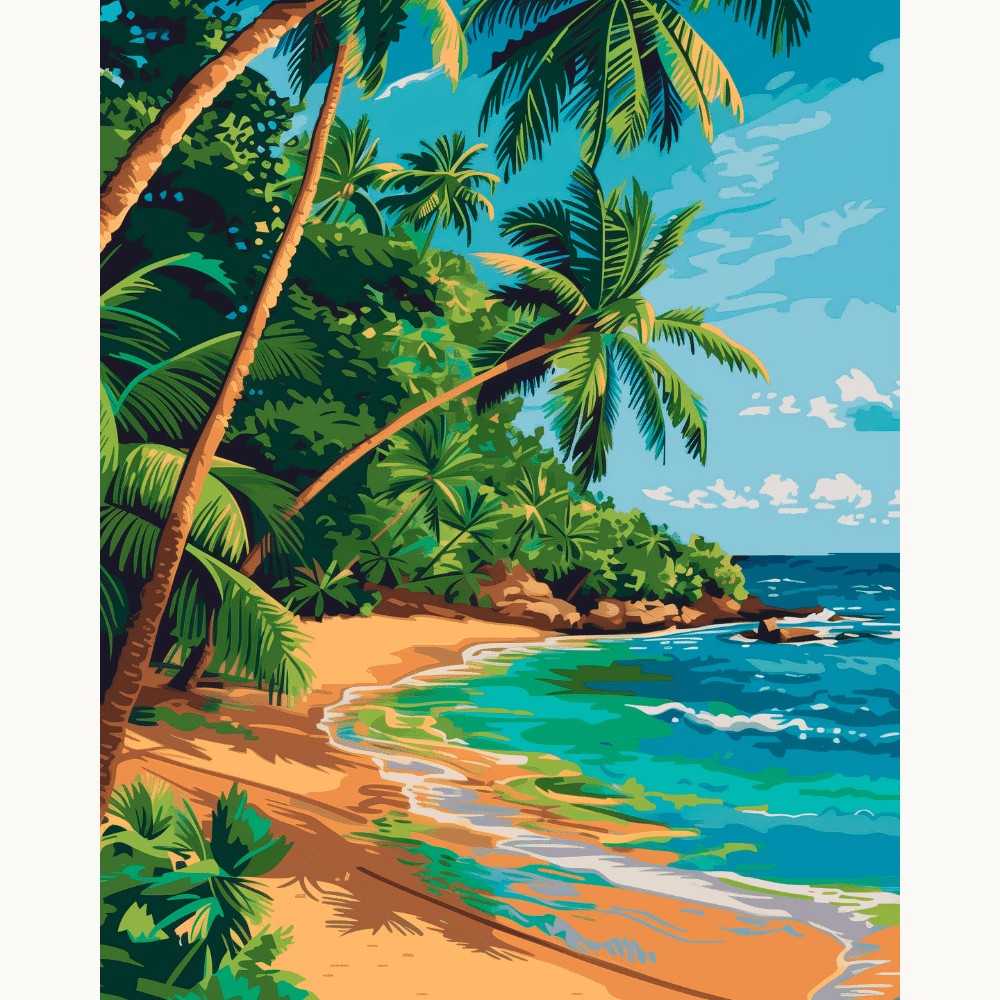 Sunny Tropical Island - Number Artist Diamond Painting Kits