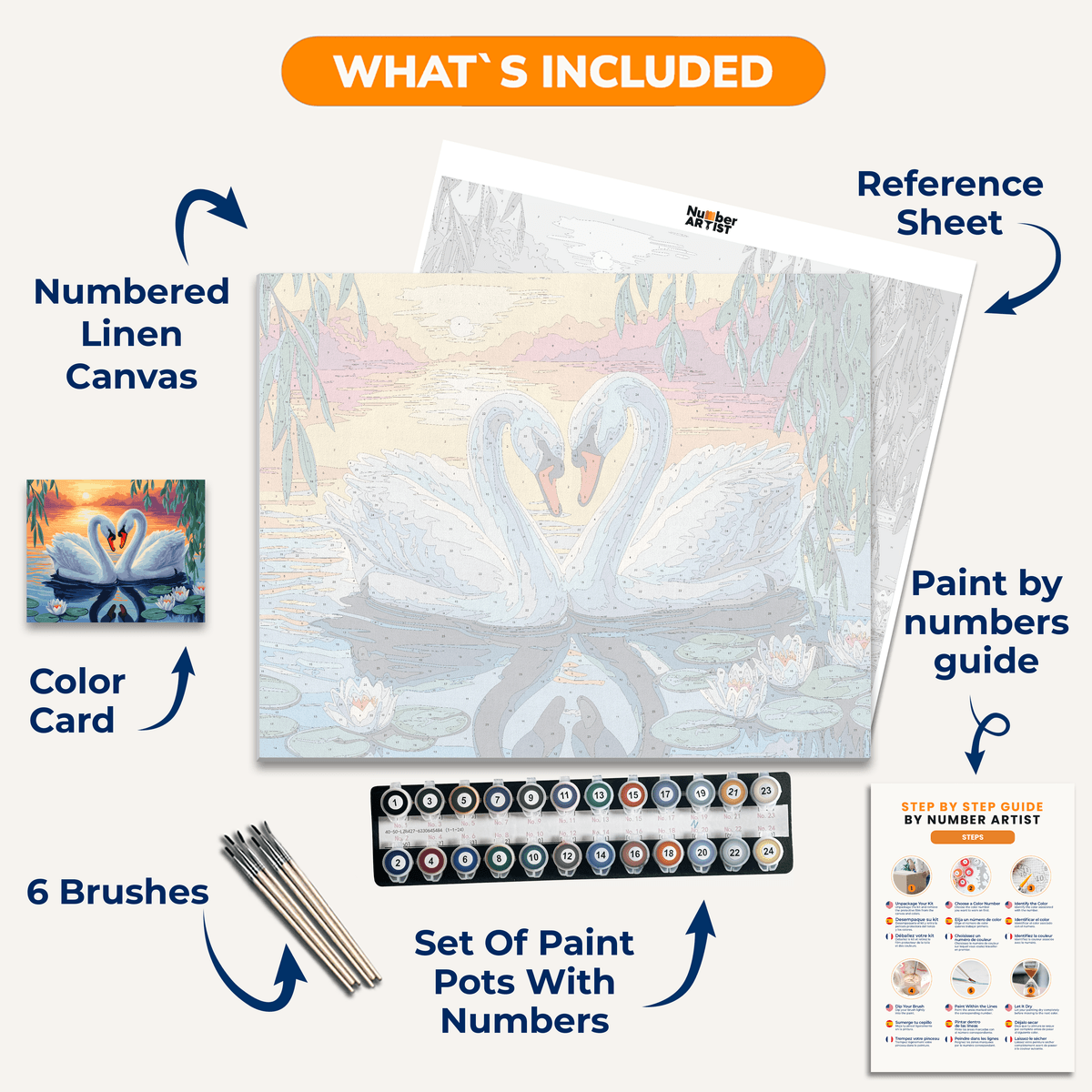 Swan Love - Number Artist Paint by Numbers Kits