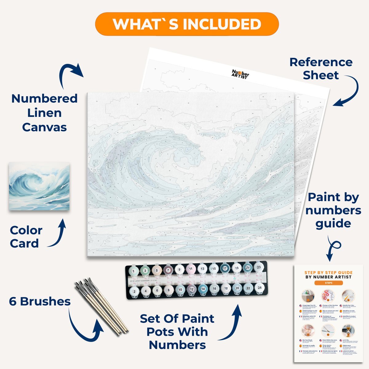 Swirling Waves - Number Artist Diamond Painting Kits