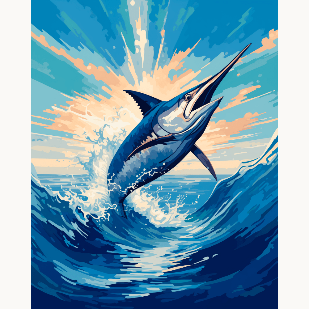 Swordfish Leap - Number Artist Diamond Painting Kits