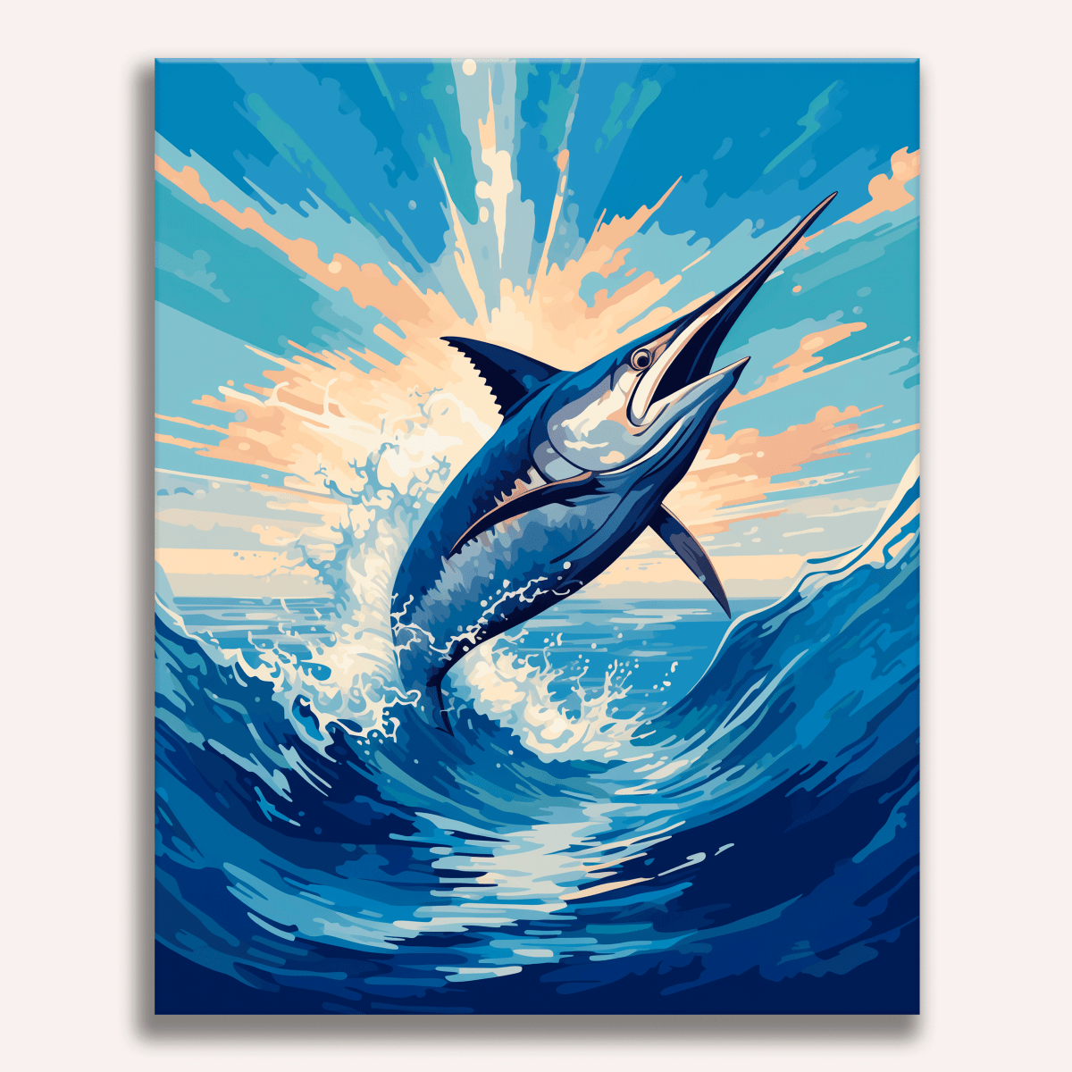 Swordfish Leap - Number Artist Diamond Painting Kits