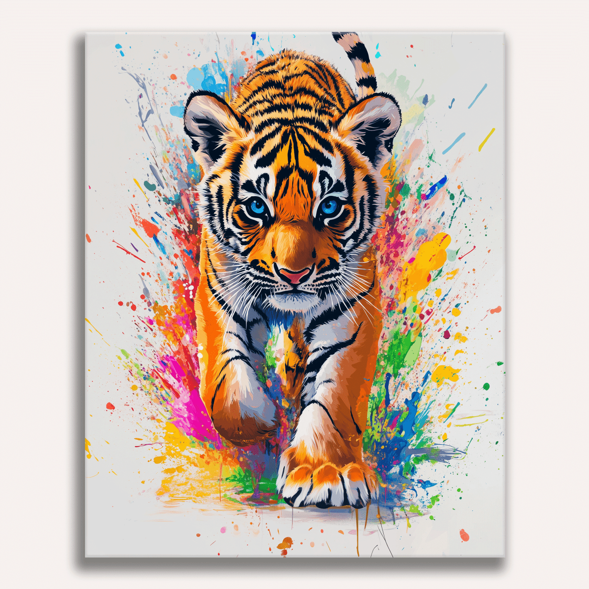 Tiger Cub Splash - Number Artist Diamond Painting Kits