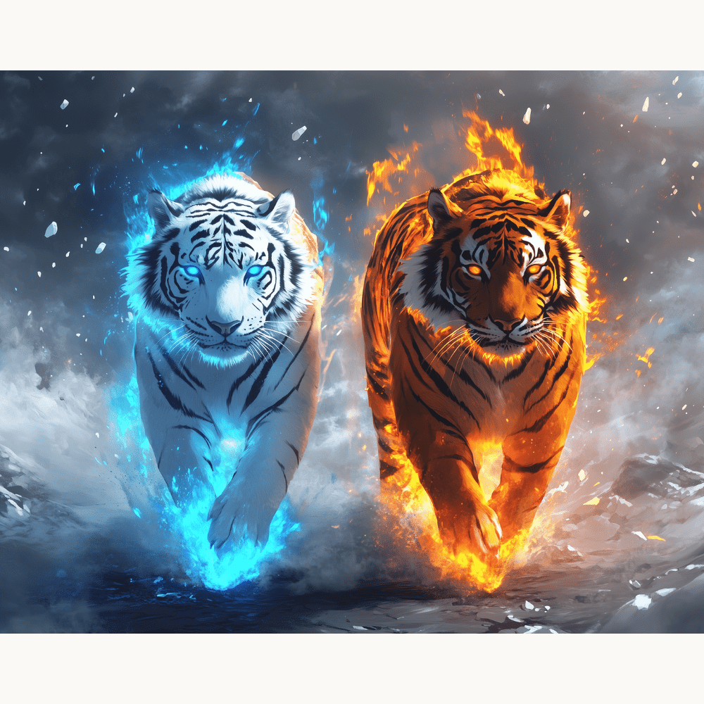 Tiger Duo - Number Artist Diamond Painting Kits