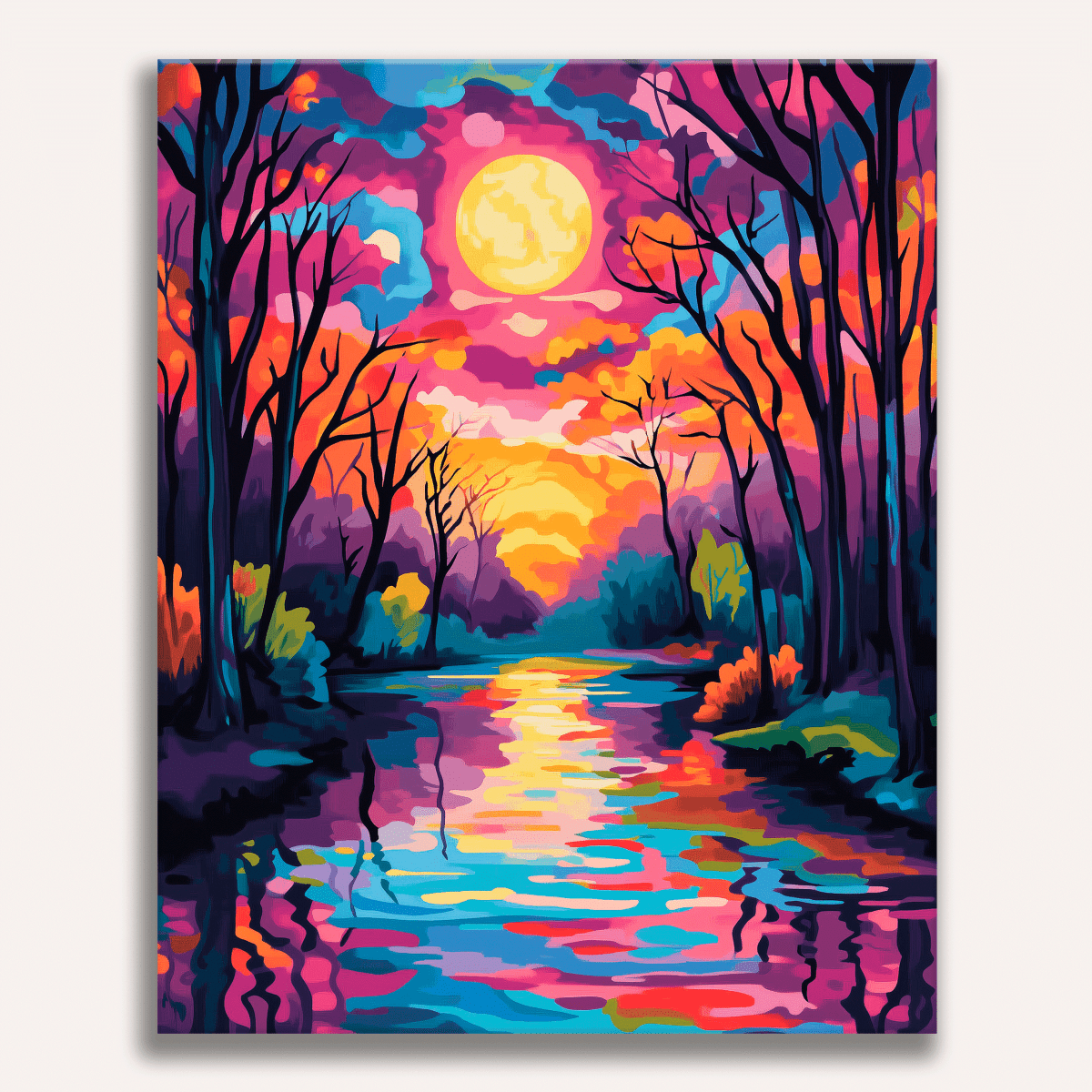 Tranquil Colored Lake - Number Artist Diamond Painting Kits