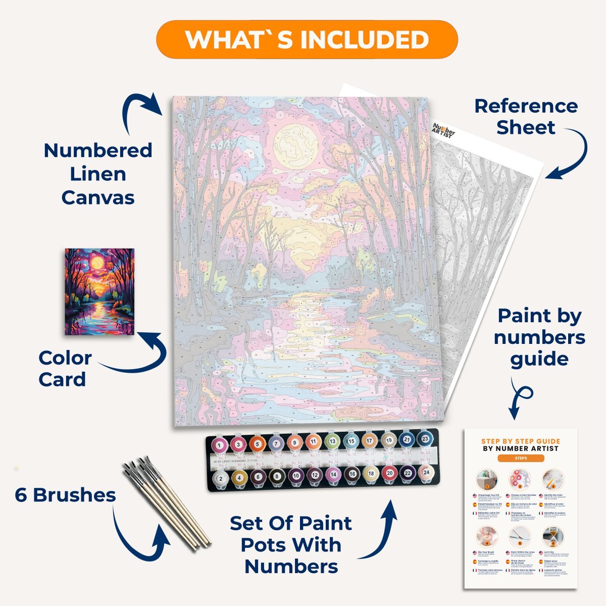 Tranquil Colored Lake - Number Artist Diamond Painting Kits