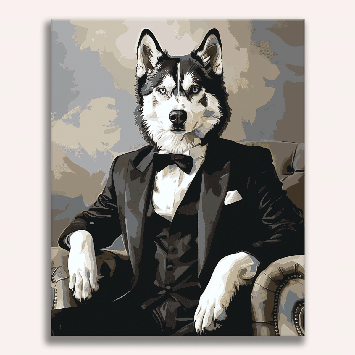 Tuxedo Husky - Number Artist Diamond Painting Kits