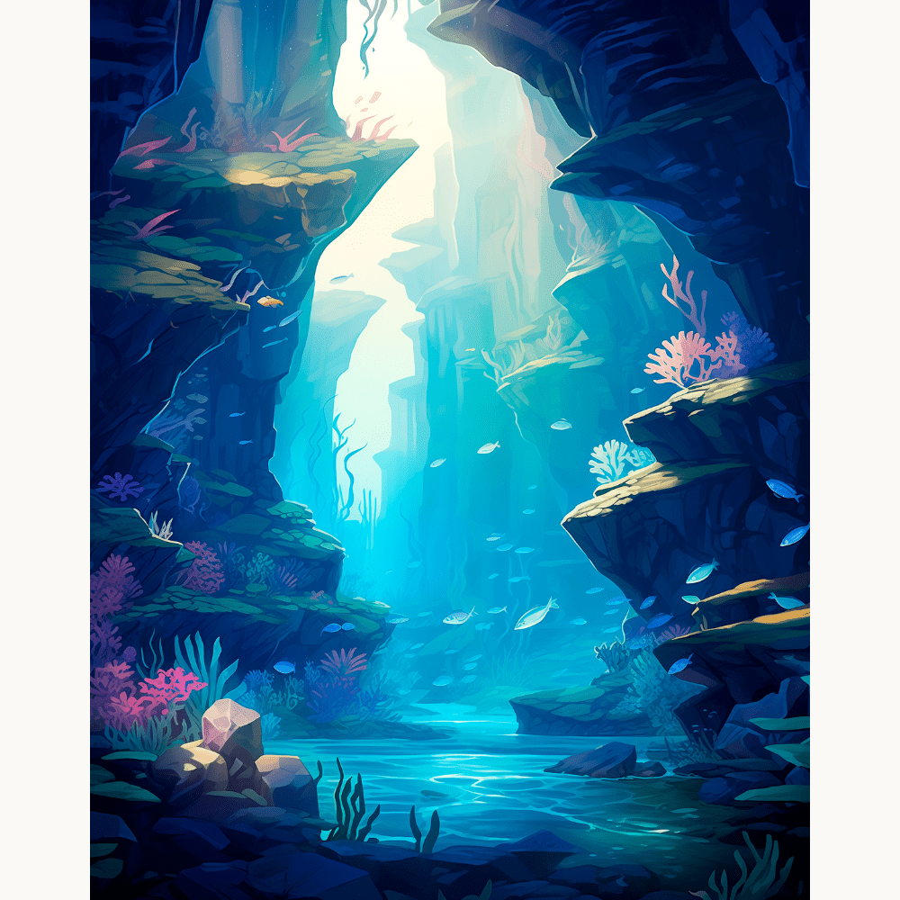 Underwater Lake - Number Artist Diamond Painting Kits