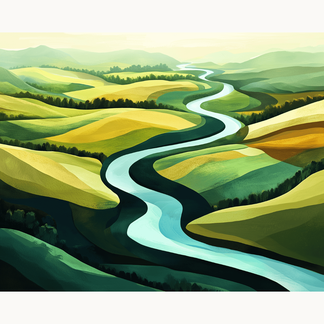 Valley River Meander - Number Artist Diamond Painting Kits