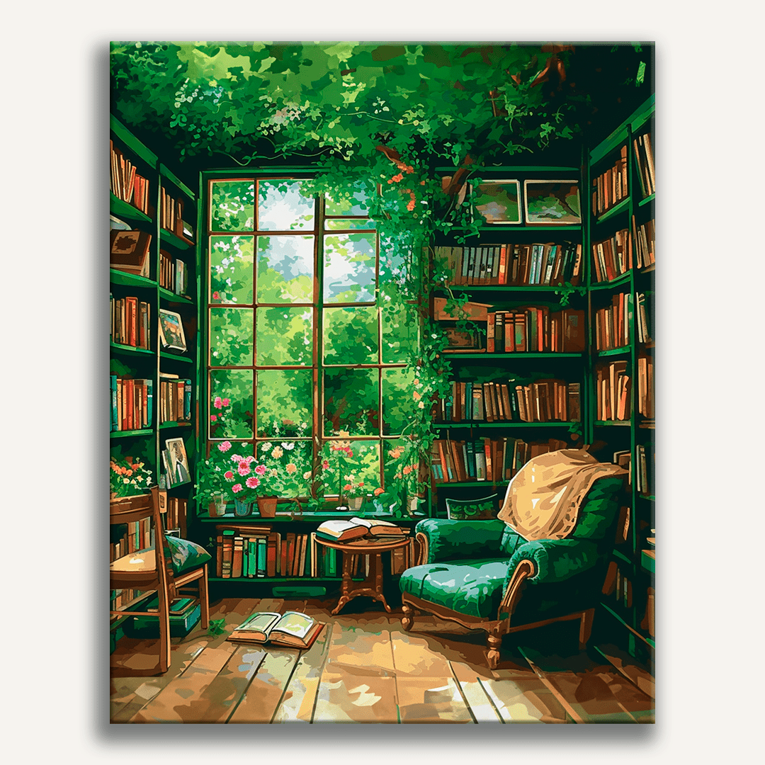Verdant Book Nook - Number Artist Paint by Numbers Kits