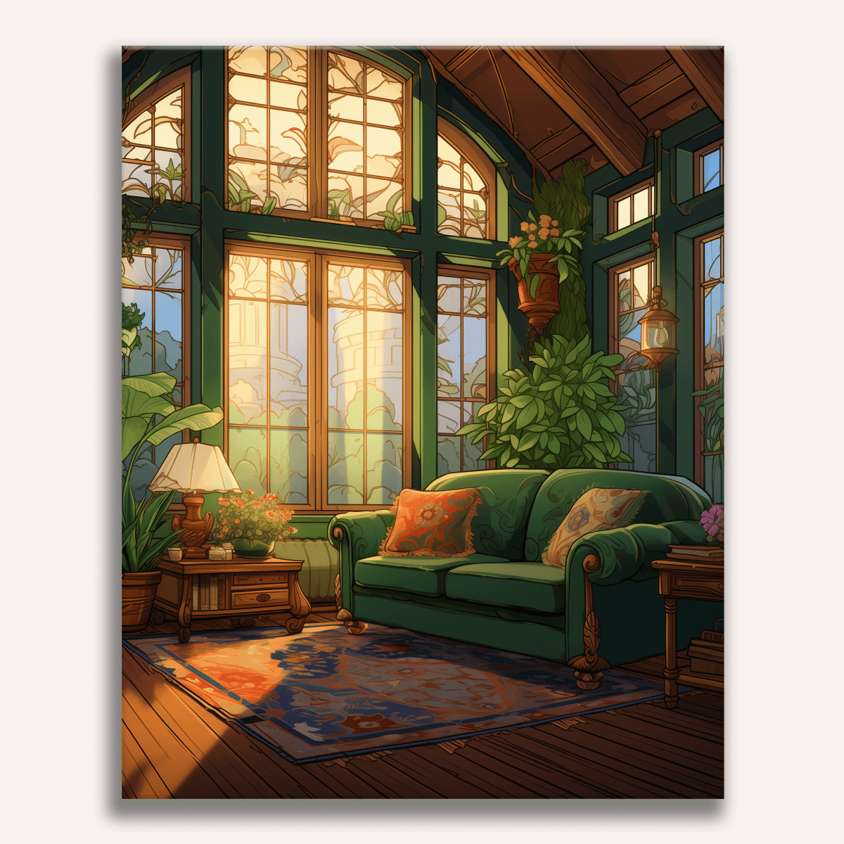 Verdant Living Room - Number Artist Diamond Painting Kits