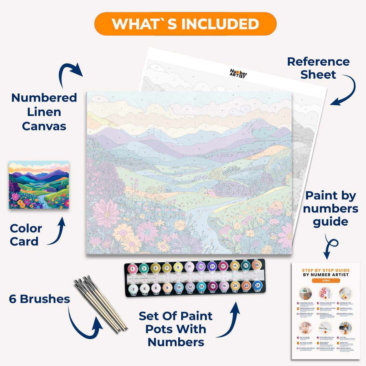 Vibrant Hills - Number Artist Diamond Painting Kits