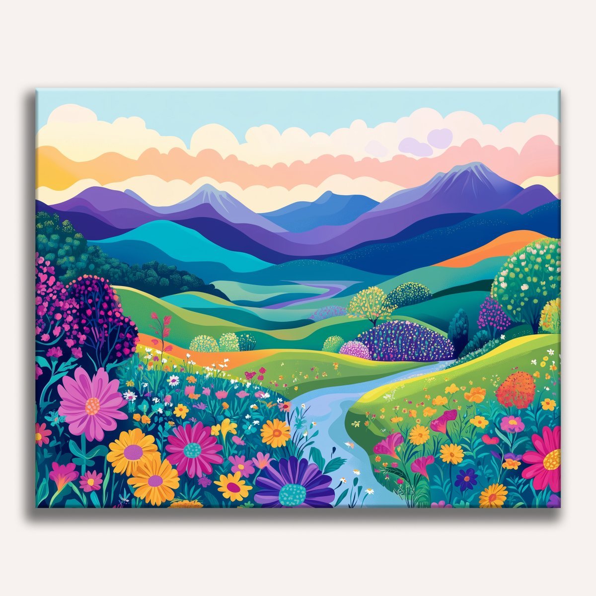 Vibrant Hills - Number Artist Diamond Painting Kits