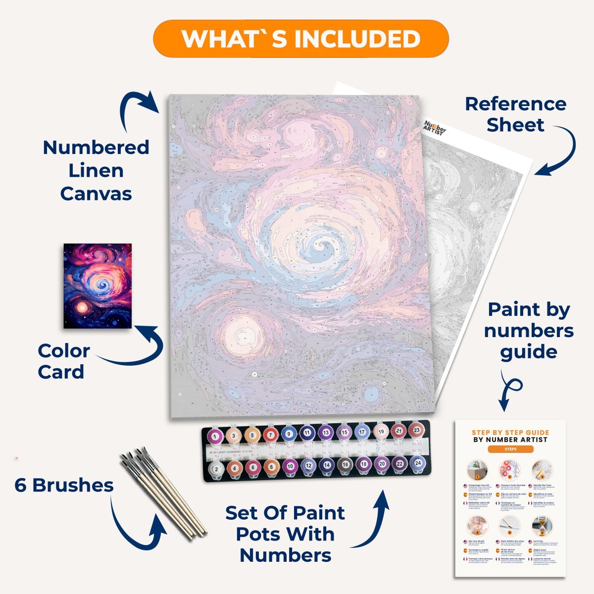 Vibrant Nebula - Number Artist Diamond Painting Kits