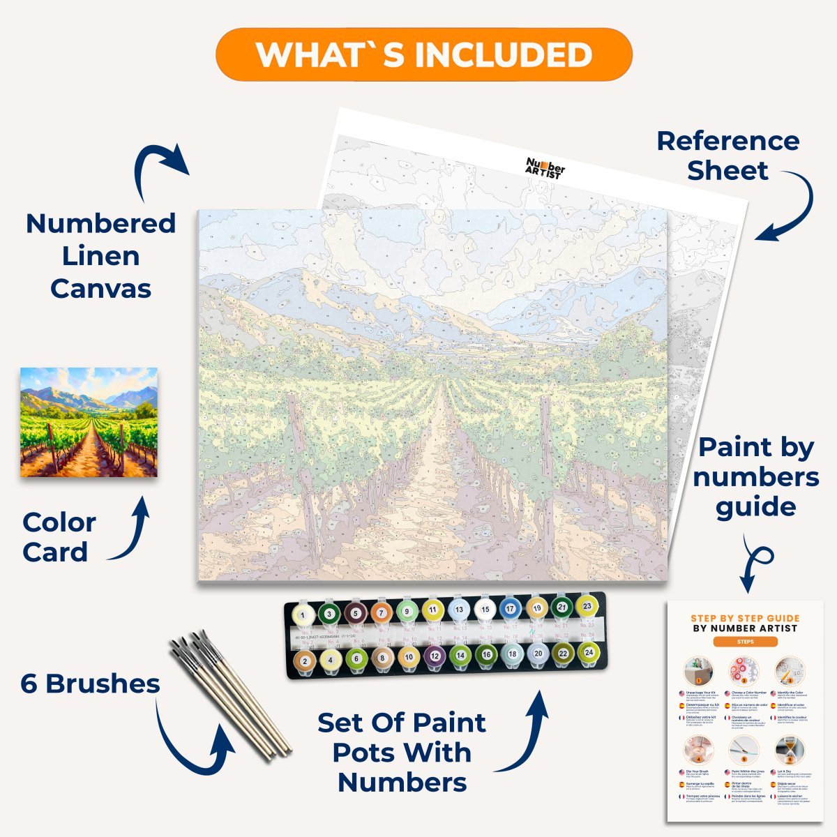 Vibrant Vineyard - Number Artist Diamond Painting Kits