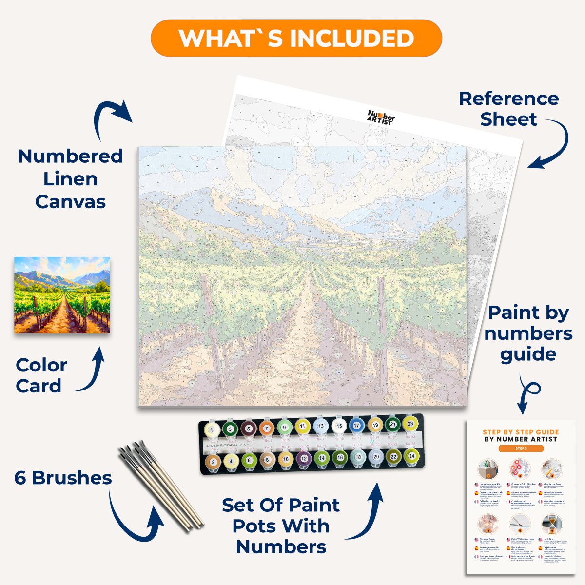 Vibrant Vineyard - Number Artist Paint By Numbers Kits