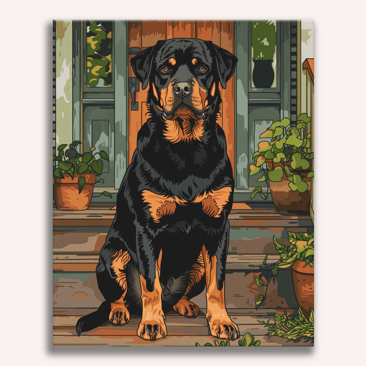 Waiting Rottie - Number Artist Diamond Painting Kits