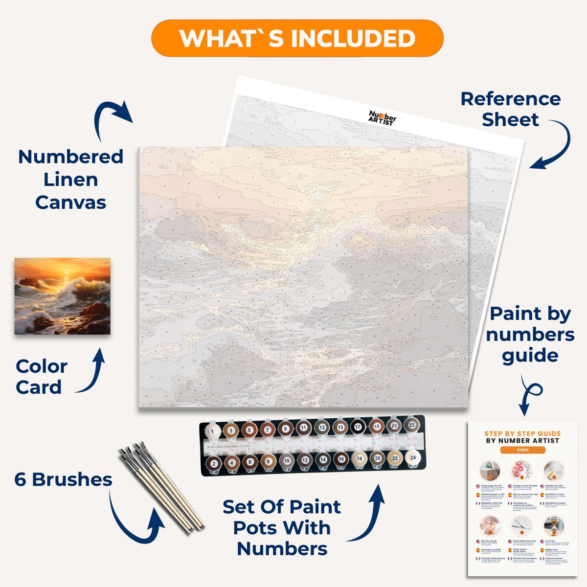 Wave Sunset - Number Artist Diamond Painting Kits