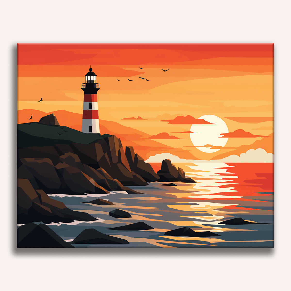 Western Lighthouse - Number Artist Diamond Painting Kits