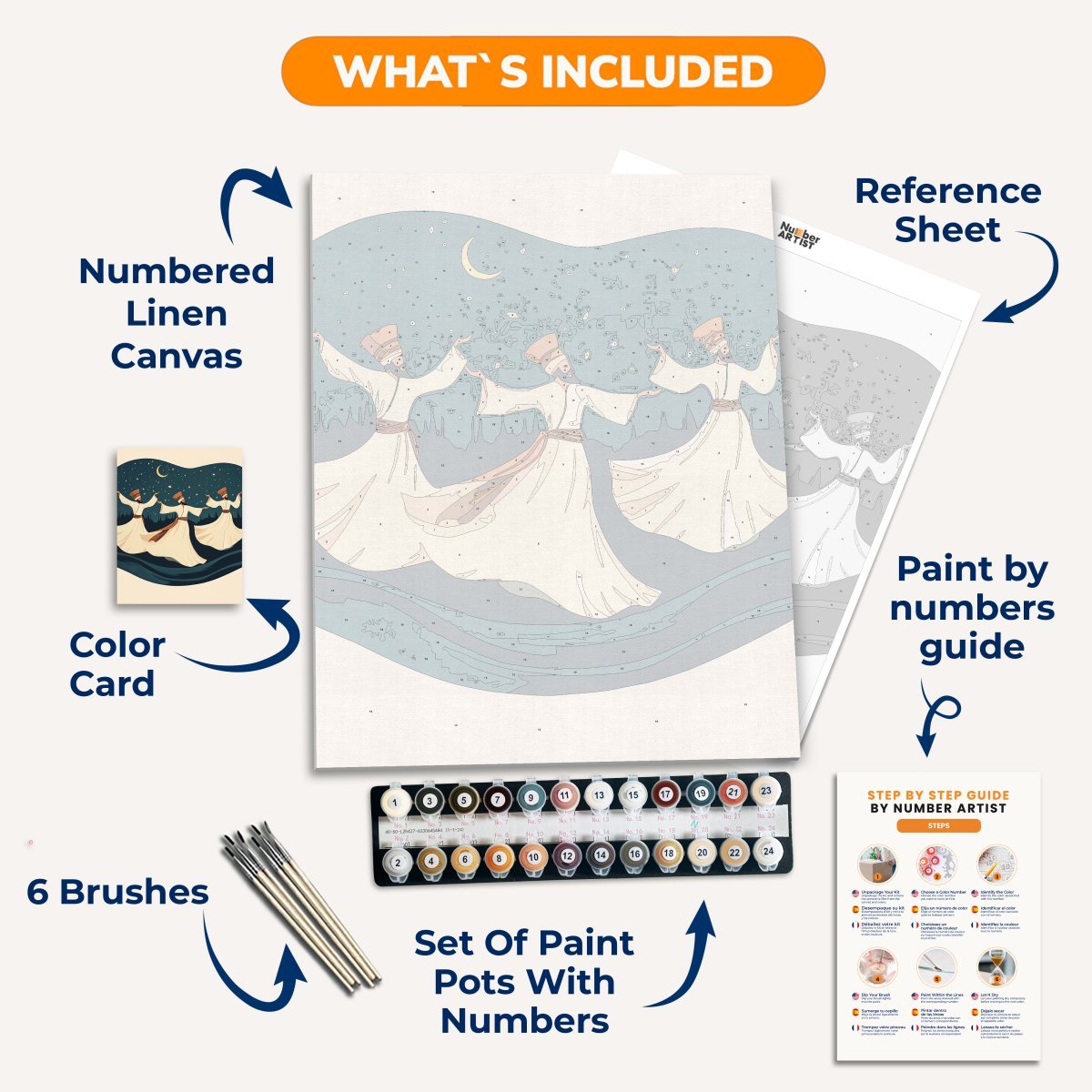 Whirling Dervishes - Number Artist Diamond Painting Kits