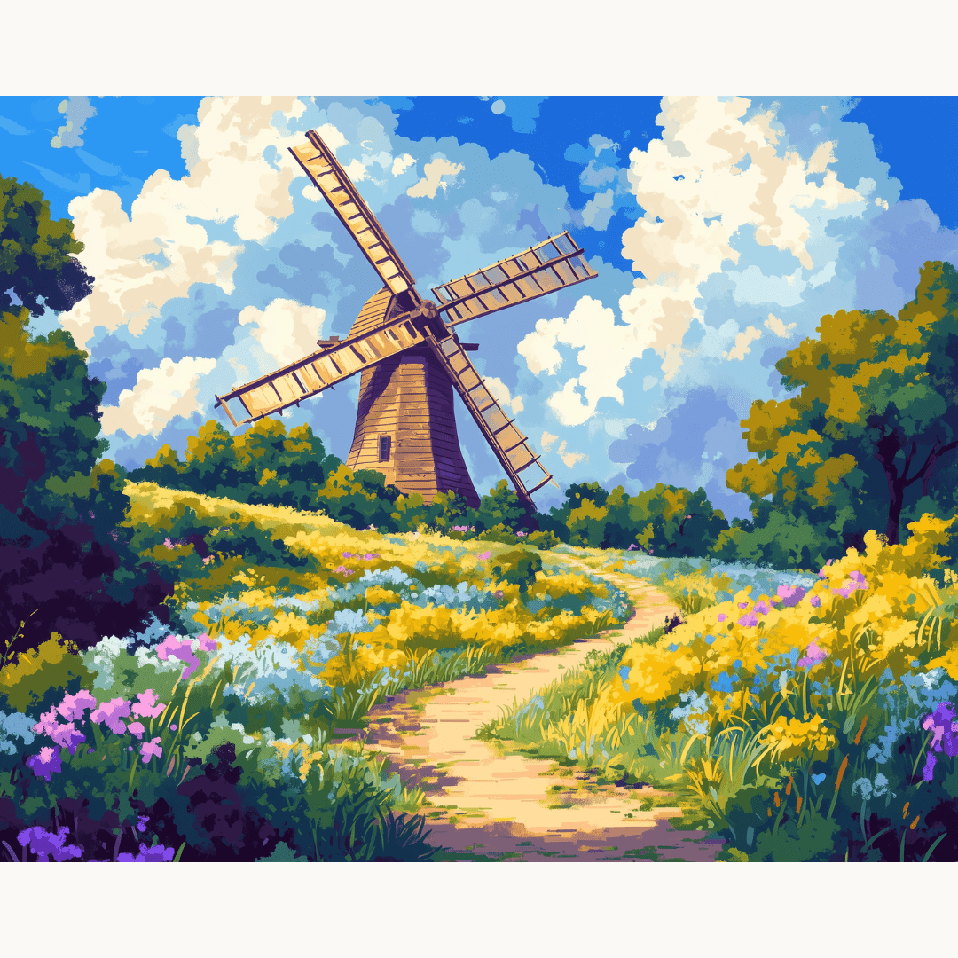Windmill Clearing - Number Artist Diamond Painting Kits