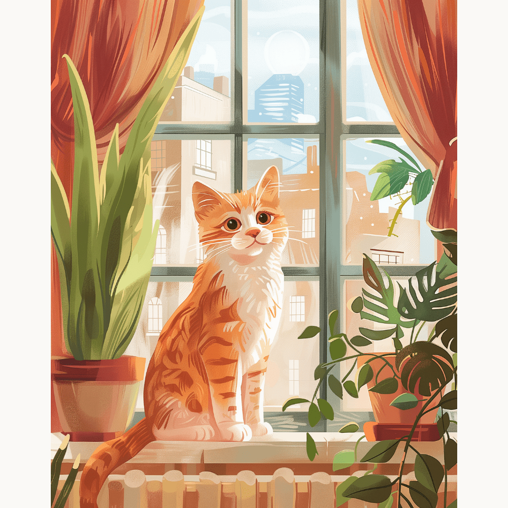 Windowsill Kitten - Number Artist Diamond Painting Kits