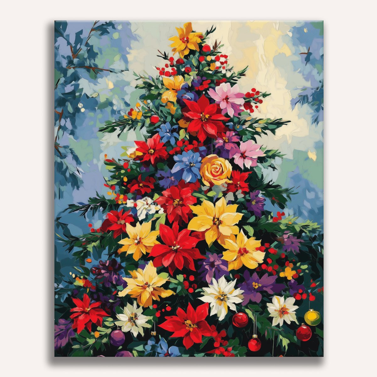 Winter Florals - Number Artist Diamond Painting Kits