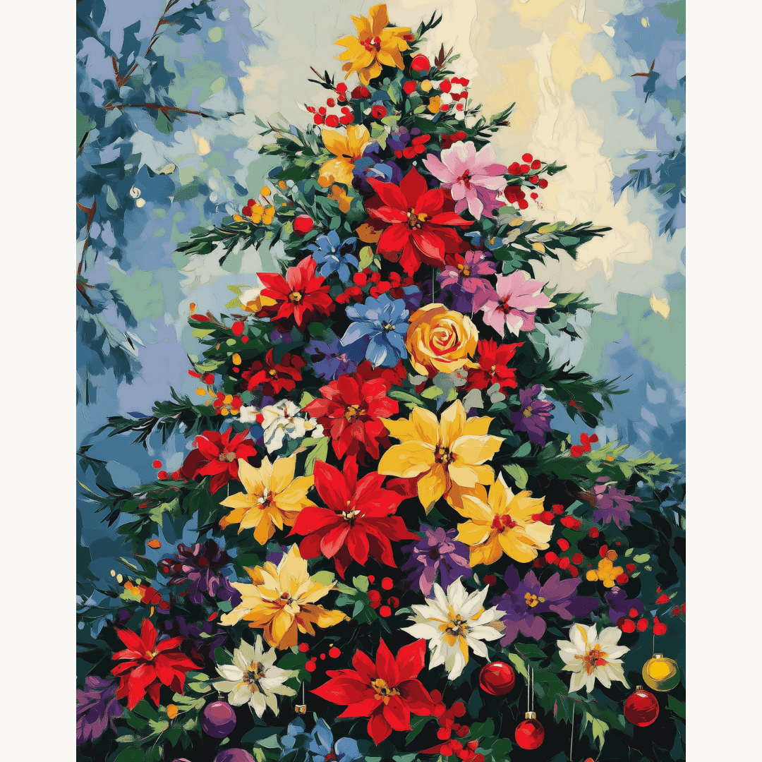 Winter Florals - Number Artist Diamond Painting Kits