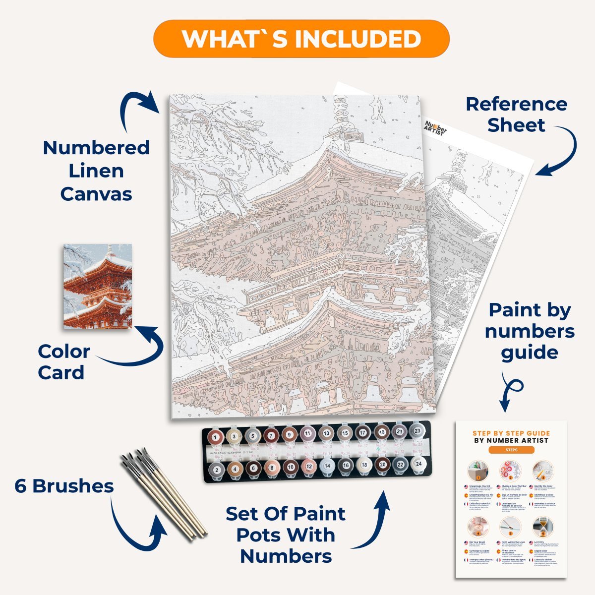 Winter Pagoda - Number Artist Diamond Painting Kits