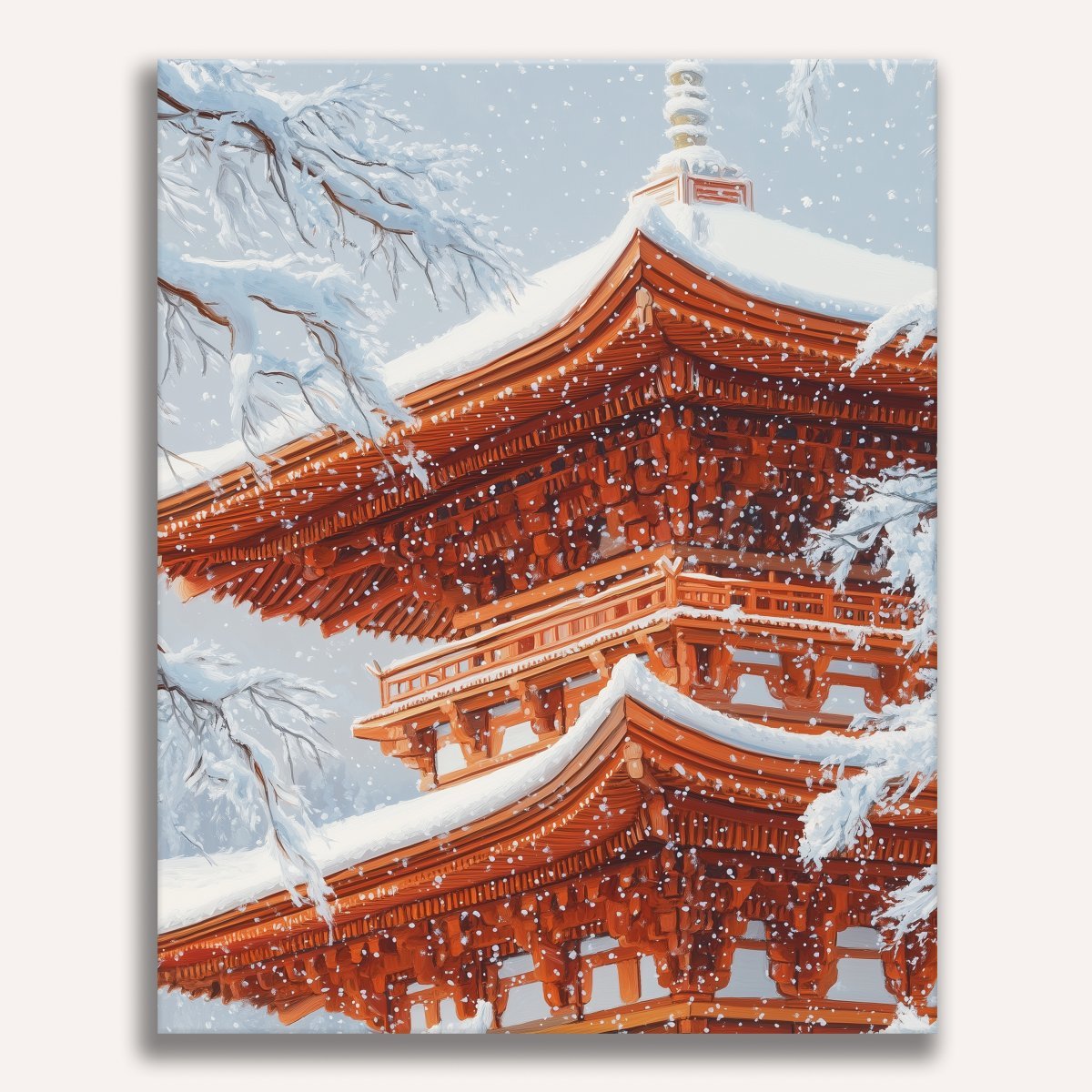 Winter Pagoda - Number Artist Diamond Painting Kits